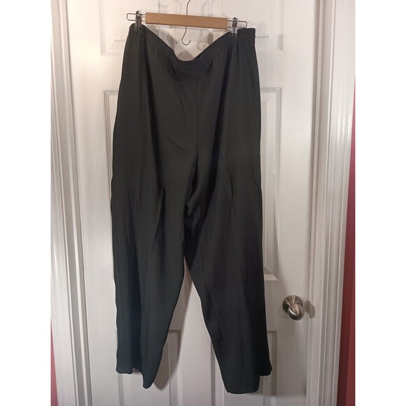 Leslie Fay Pants Size 16 Black Elastic Waist Thin - Picture 1 of 8